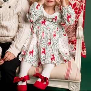 SweetHoney Holiday Reindeer Red and White Dress